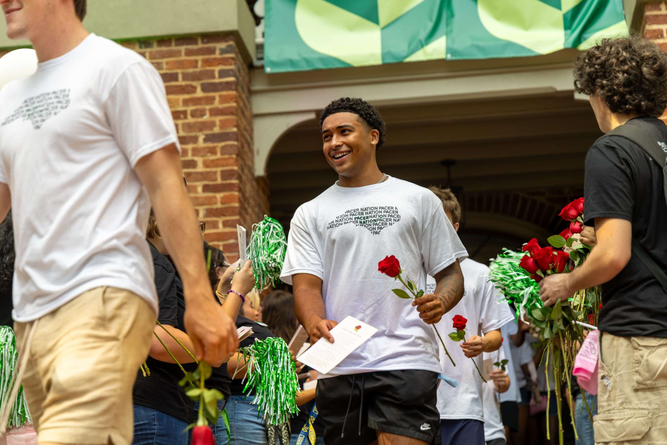 William Peace University student at the rose ceremony